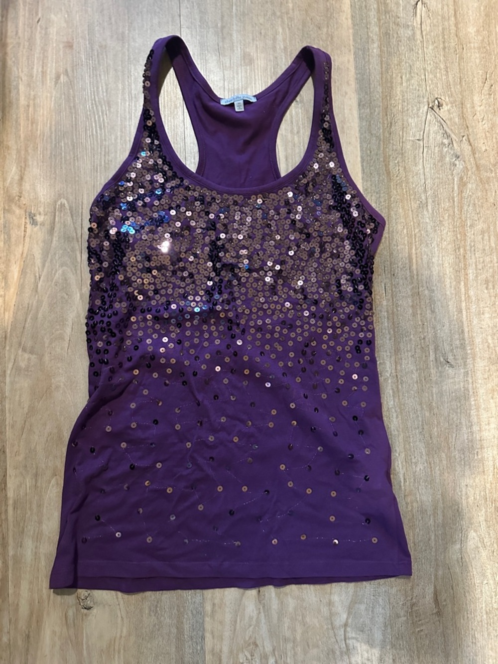 Charlotte Russe Purple Sequin Racerback Tank